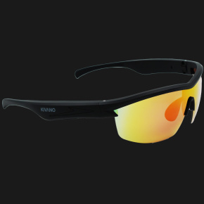 KIVANO 02: Sportovní hudební brýle s černým tělem a barevnými skly