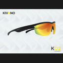 KIVANO 02: Sportovní hudební brýle s černým tělem a barevnými skly